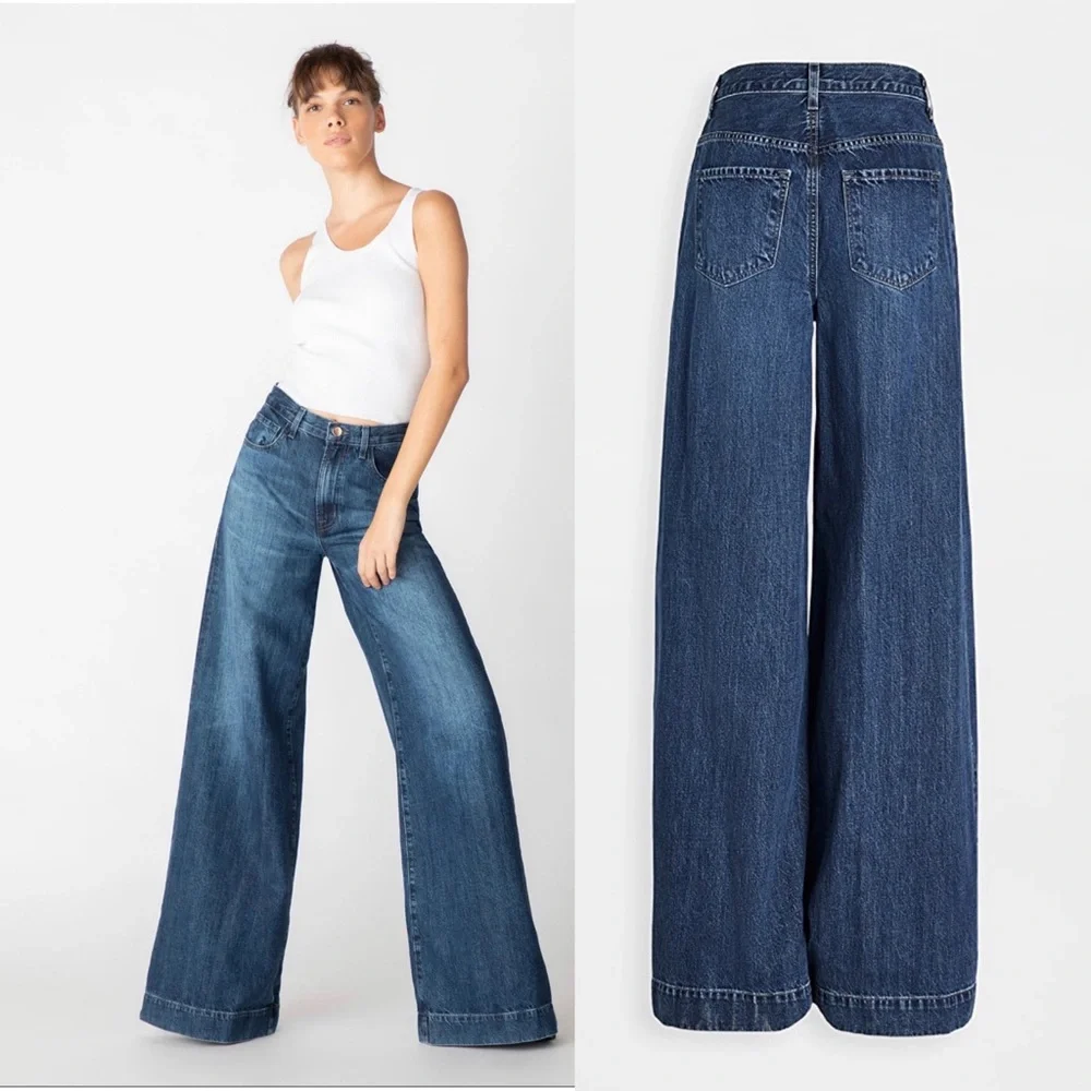 NWT J Brand Thelma High Rise Super Wide Leg Jeans In Saltwater Blue - Picture 3 of 12